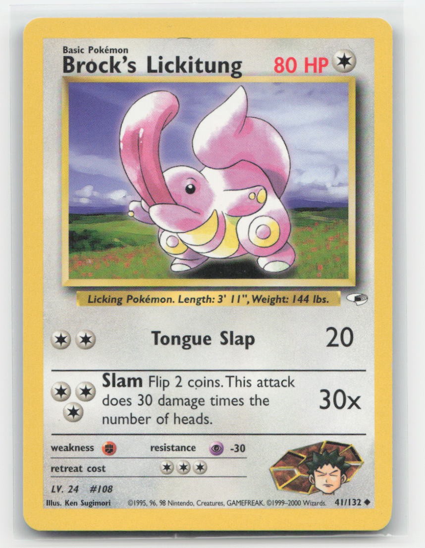 Brock's Lickitung Unlimited Gym Heroes 41/132 UC Pokemon NM