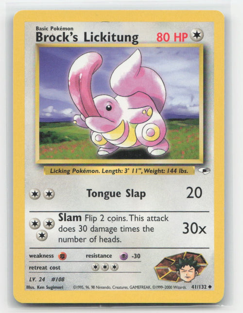 Brock's Lickitung Unlimited Gym Heroes 41/132 UC Pokemon NM