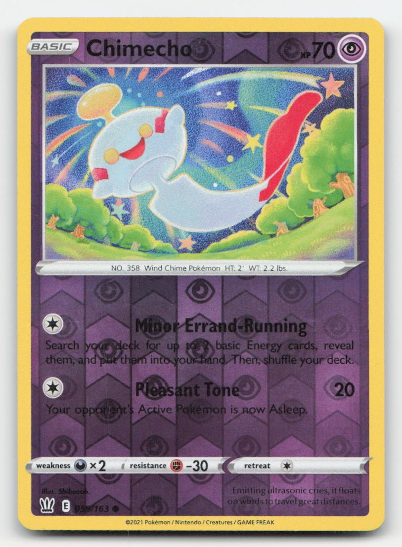 Chimecho Reverse Holo Battle Styles 059/163 C Pokemon NM