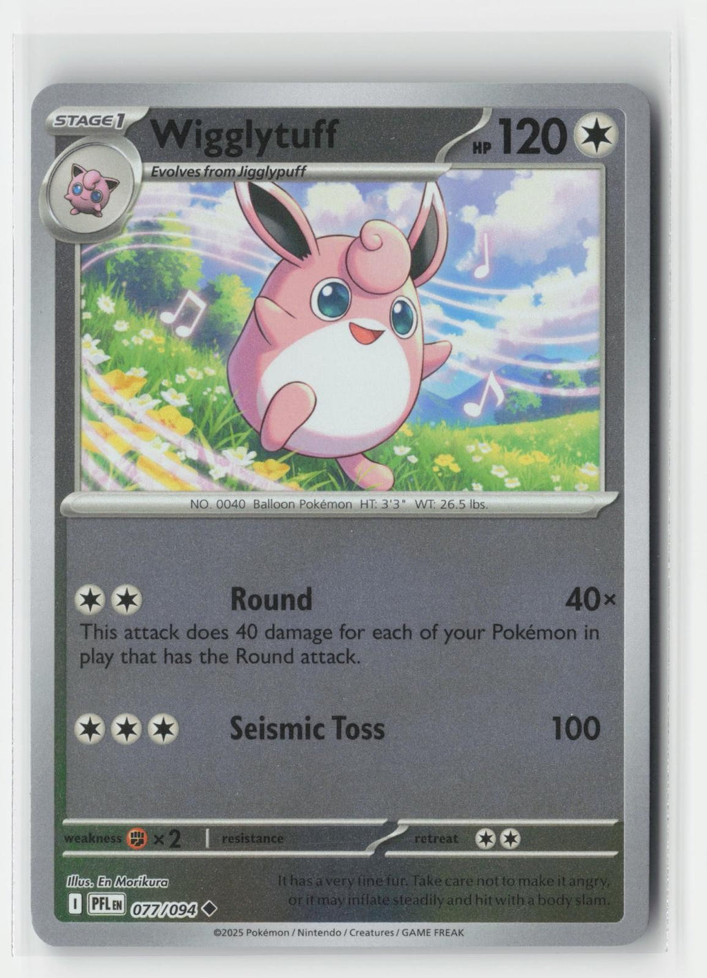 Wigglytuff Reverse Holo Phantasmal Flames 077/094 UC Pokemon NM