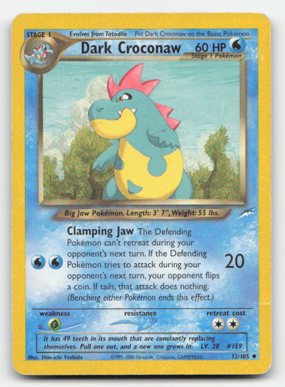 Dark Croconaw Unlimited Neo Destiny 32/105 UC Pokemon DMG