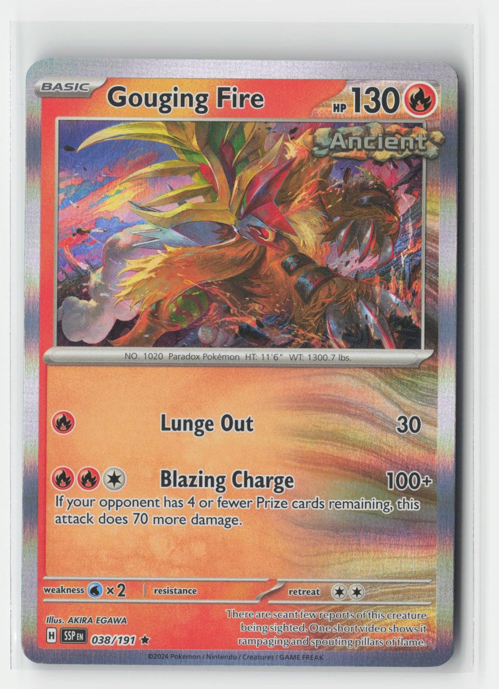 Gouging Fire Holo Surging Sparks 038/191 R Pokemon NM