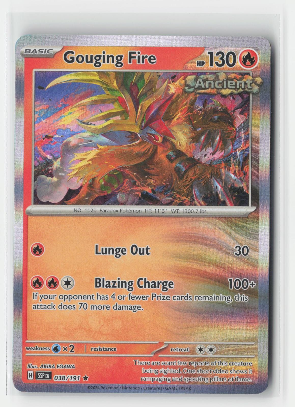 Gouging Fire Holo Surging Sparks 038/191 R Pokemon NM