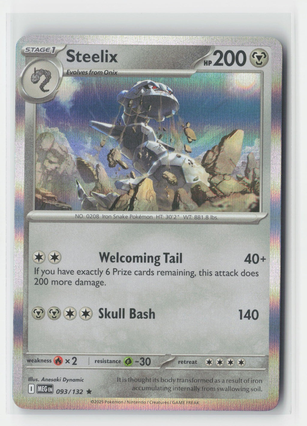 Steelix Holo ME01: Mega Evolution MEG 093/132 Pokemon TCG