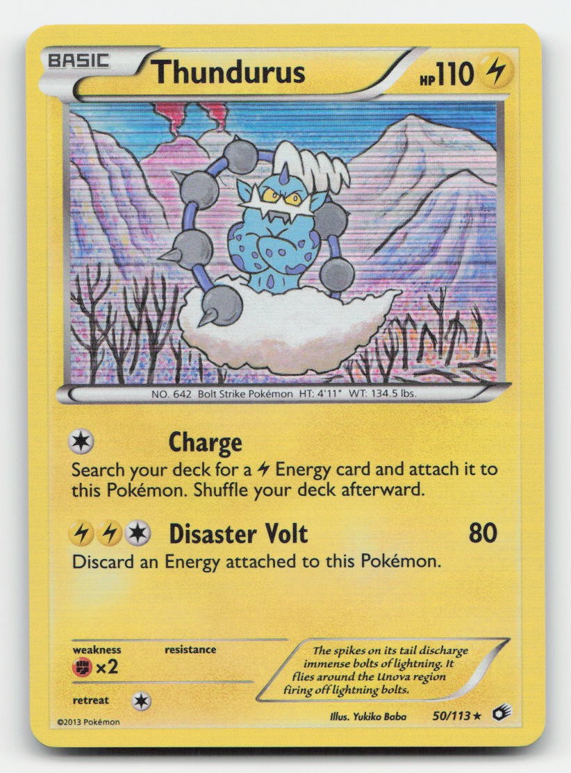 Thundurus Holo Legendary Treasures 50/113 Holo Rare Pokemon LP