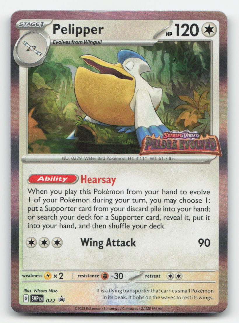 Pelipper (Prerelease) Holo Scarlet & Violet Promo 022 P Pokemon LP