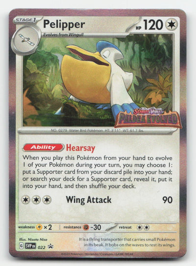 Pelipper (Prerelease) Holo Scarlet & Violet Promo 022 P Pokemon LP