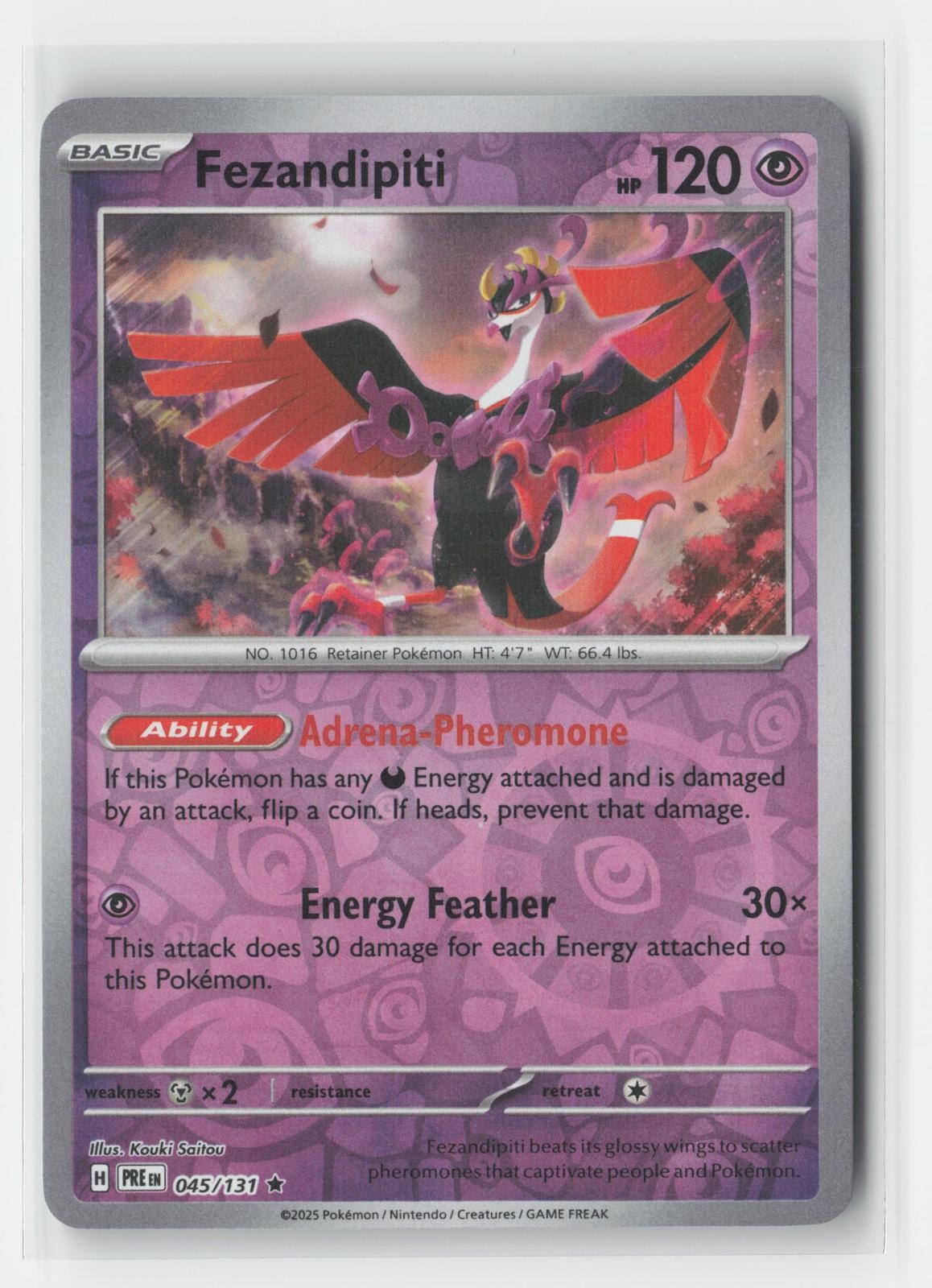 Fezandipiti Reverse Holo Holo Prismatic Evolutions 045/131 R Pokemon NM