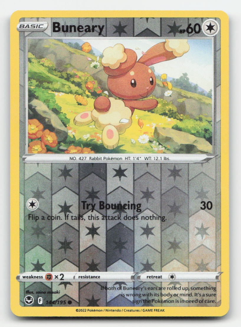 Buneary Reverse Holo Silver Tempest 144/195 C Pokemon NM