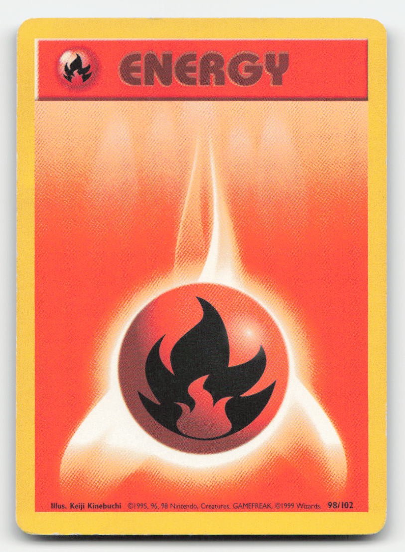Fire Energy Base Set Unlimited 98/102 C Pokemon DMG
