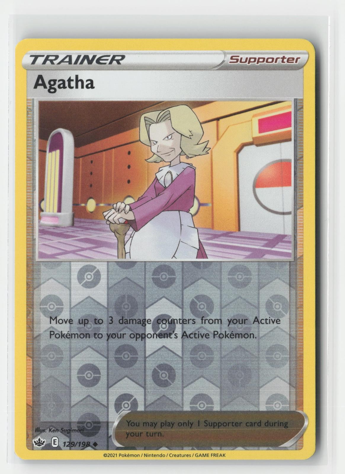 Agatha Chilling Reign 129/198 UC Pokemon Reverse Holo NM