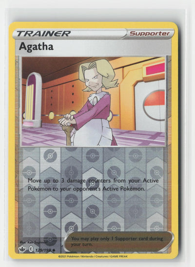 Agatha Chilling Reign 129/198 UC Pokemon Reverse Holo NM