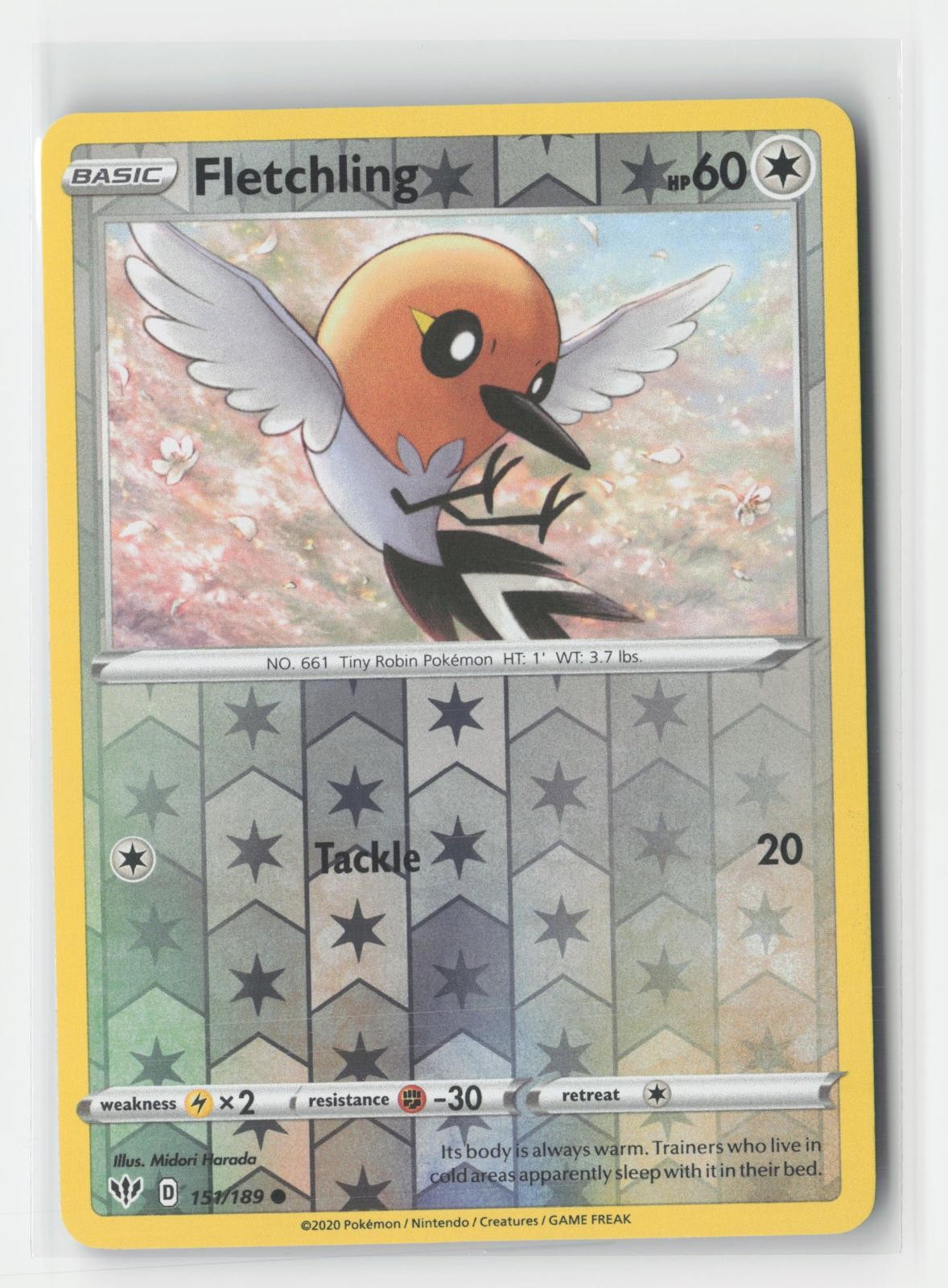 Fletchling Reverse Holo Darkness Ablaze 151/189 C Pokemon NM