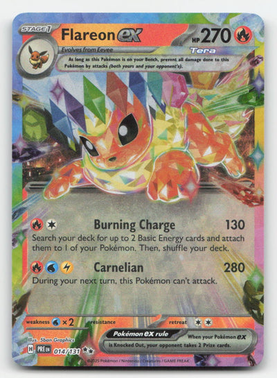 Flareon ex Holo Prismatic Evolutions 014/131 Double Rare Pokemon NM