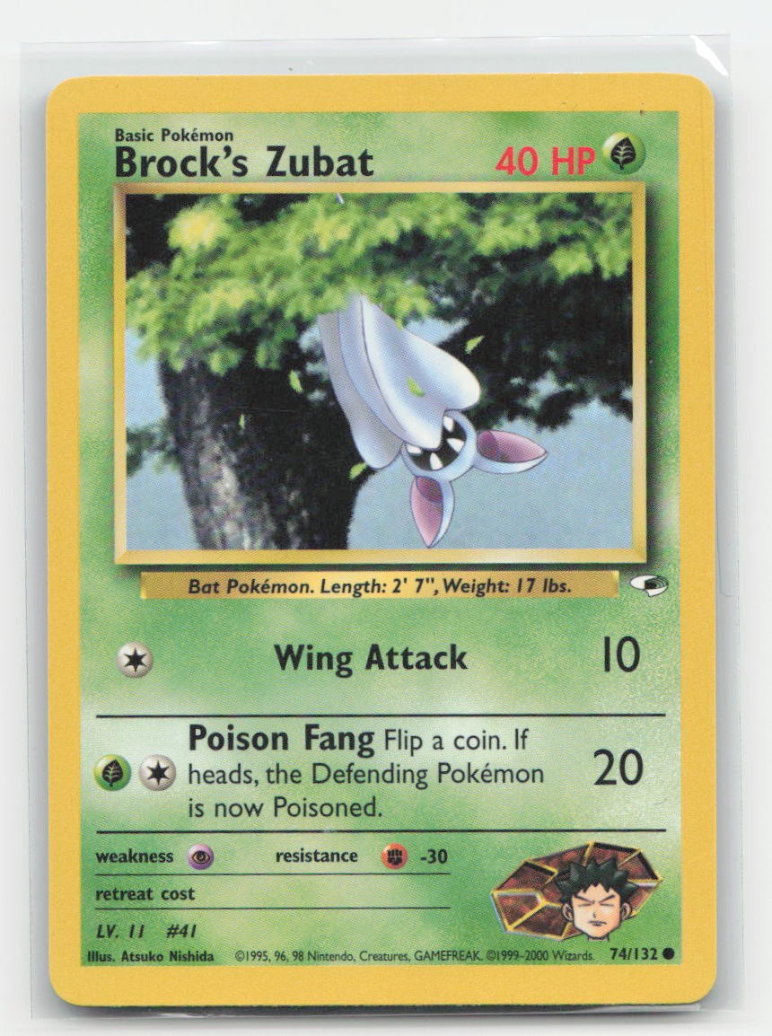 Brock's Zubat Unlimited Gym Heroes 74/132 C Pokemon LP