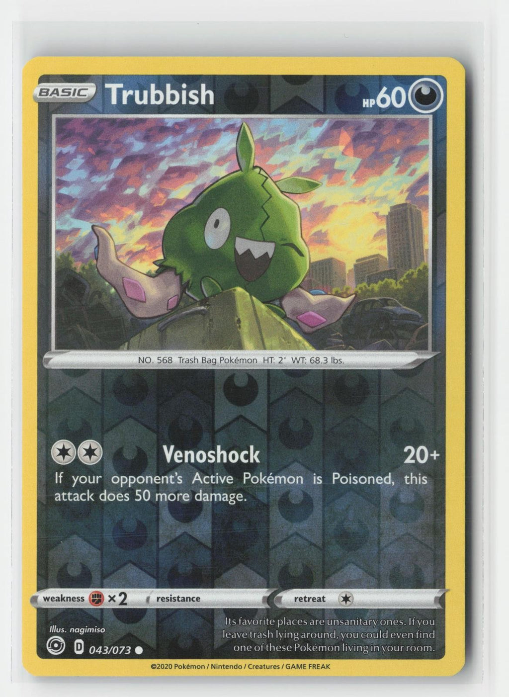Trubbish Champion's Path 043/073 C Pokemon Reverse Holo NM