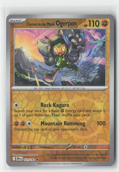 Cornerstone Mask Ogerpon Reverse Holo Destined Rivals 111/182 UC Pokemon NM