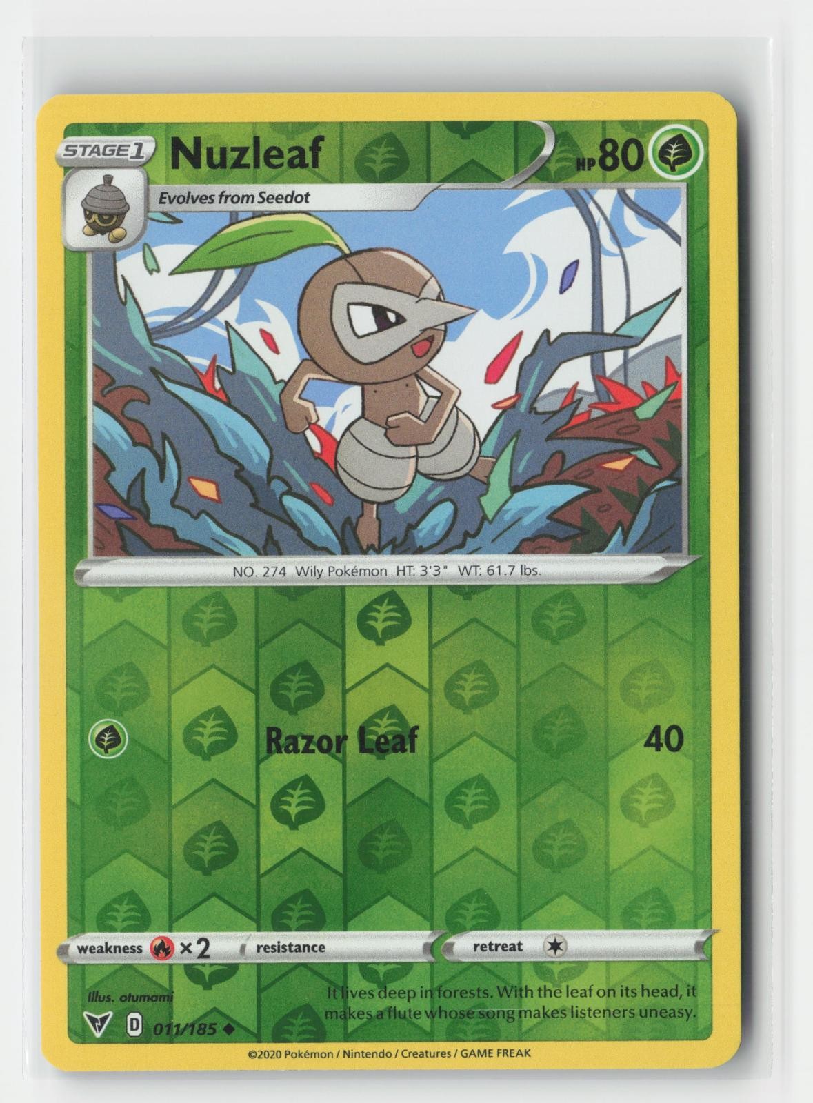 Nuzleaf Vivid Voltage 011/185 UC Pokemon Reverse Holo NM