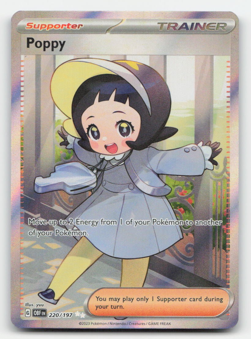 Poppy Holo Obsidian Flames 220/197 Ultra Rare Pokemon LP