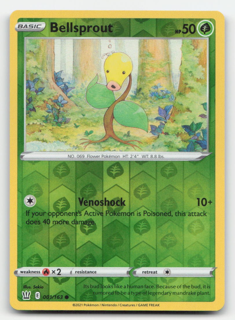 Bellsprout Reverse Holo Battle Styles 001/163 C Pokemon NM