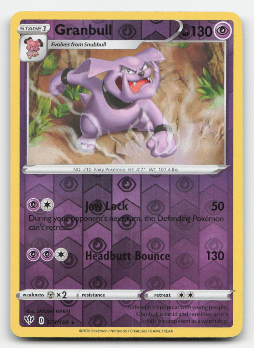 Granbull Darkness Ablaze 071/189 R Pokemon NM
