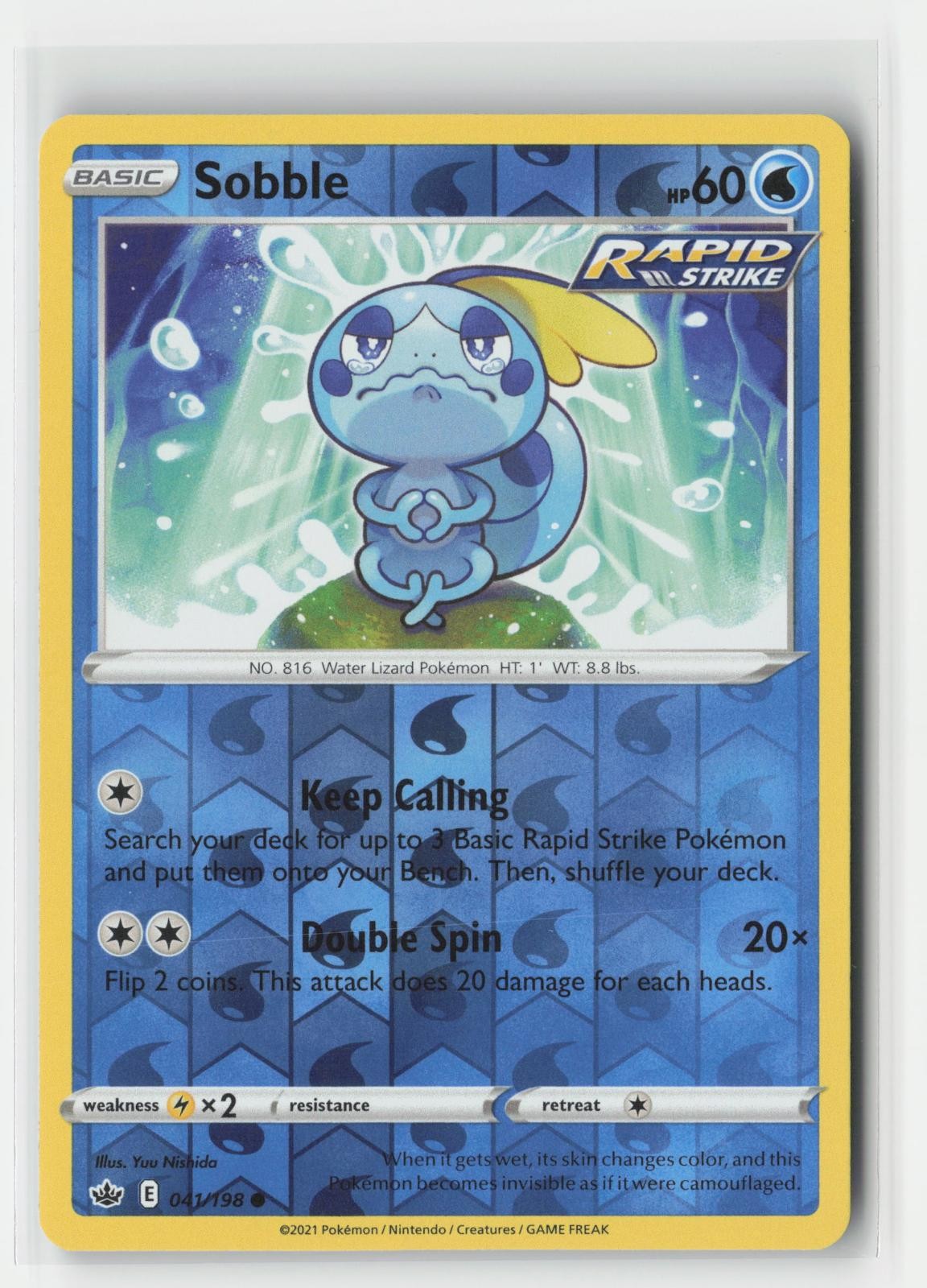 Sobble Reverse Holo Chilling Reign 041/198 C Pokemon NM