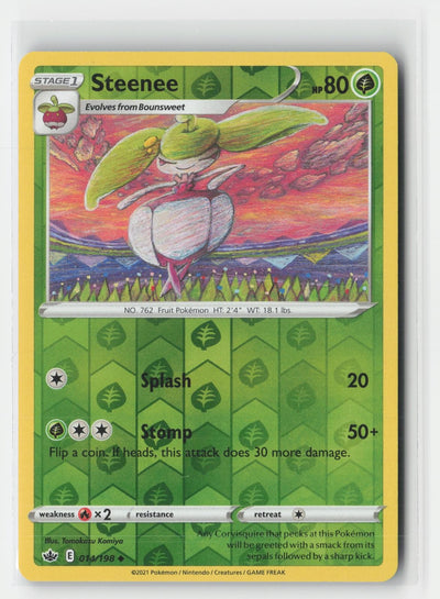 Steenee Chilling Reign 014/198 UC Pokemon Reverse Holo NM