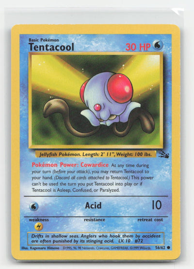 Tentacool Unlimited Fossil 56/62 C Pokemon MP