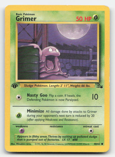Grimer 1st Edition Fossil 48/62 C Pokemon MP