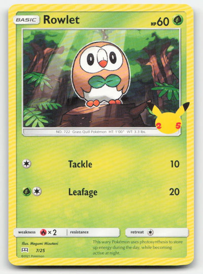 Rowlet McDonald's 25th Anniversary Promos 007/025 P Pokemon NM