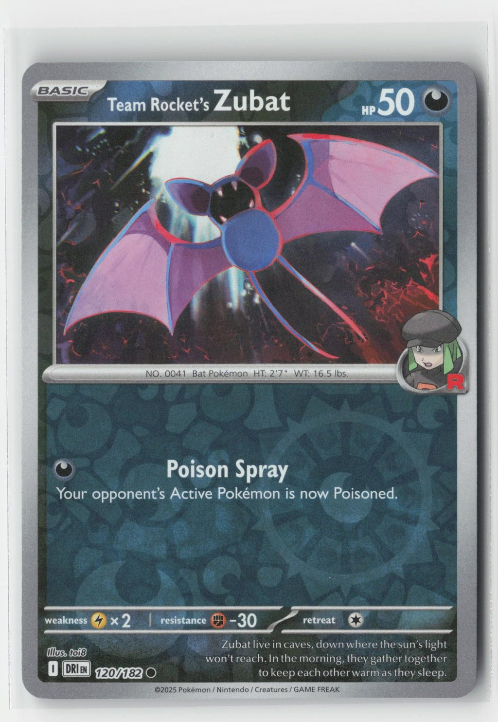 Team Rocket's Zubat Reverse Holo Destined Rivals 120/182 C Pokemon NM
