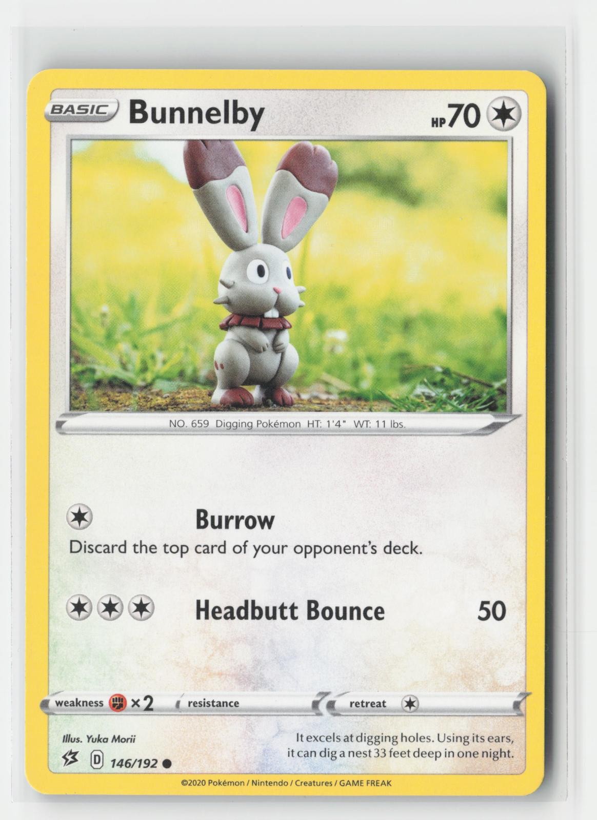 Bunnelby Rebel Clash 146/192 C Pokemon MP
