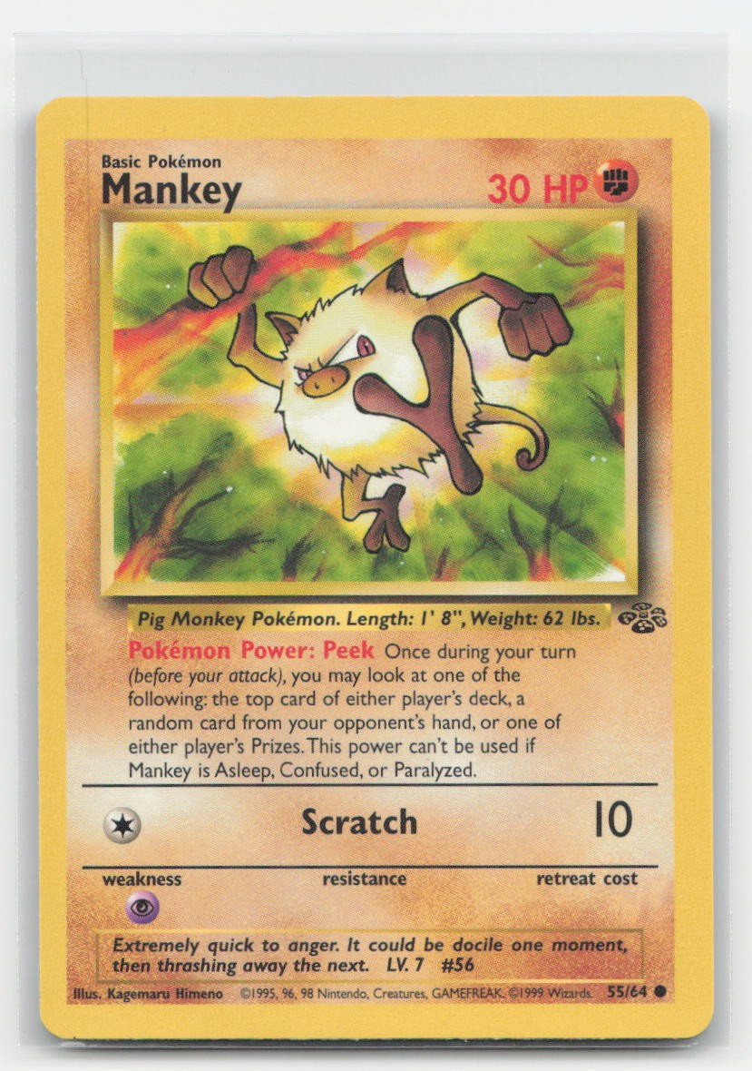 Mankey Unlimited Jungle 55/64 C Pokemon MP