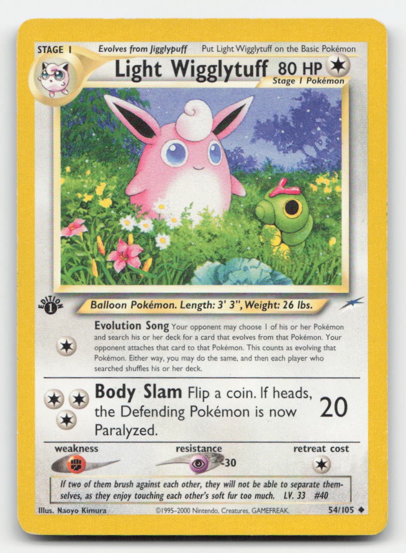 Light Wigglytuff 1st Edition Neo Destiny 54/105 UC Pokemon HP