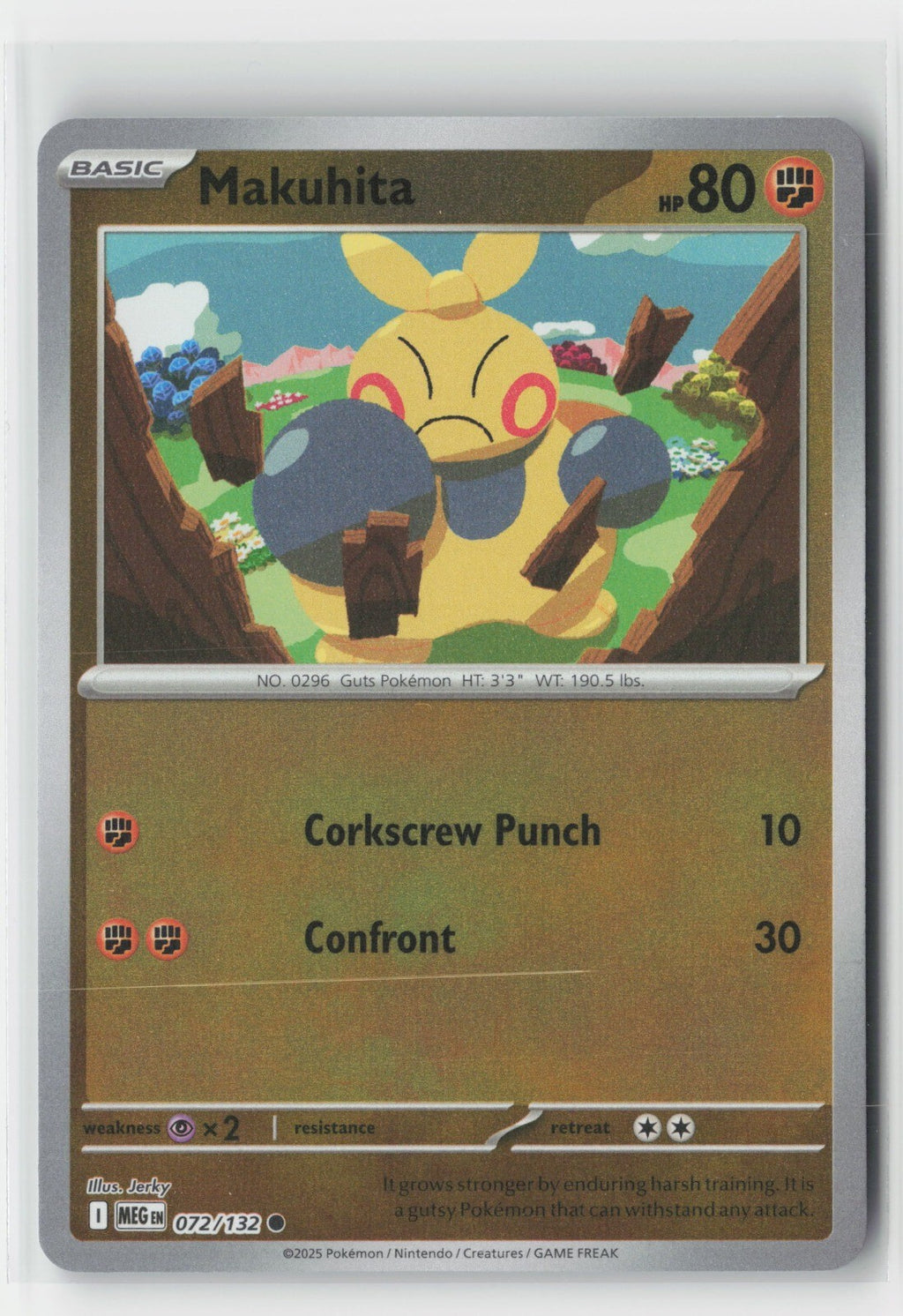 Makuhita Reverse Holo ME01: Mega Evolution MEG 072/132 Pokemon TCG