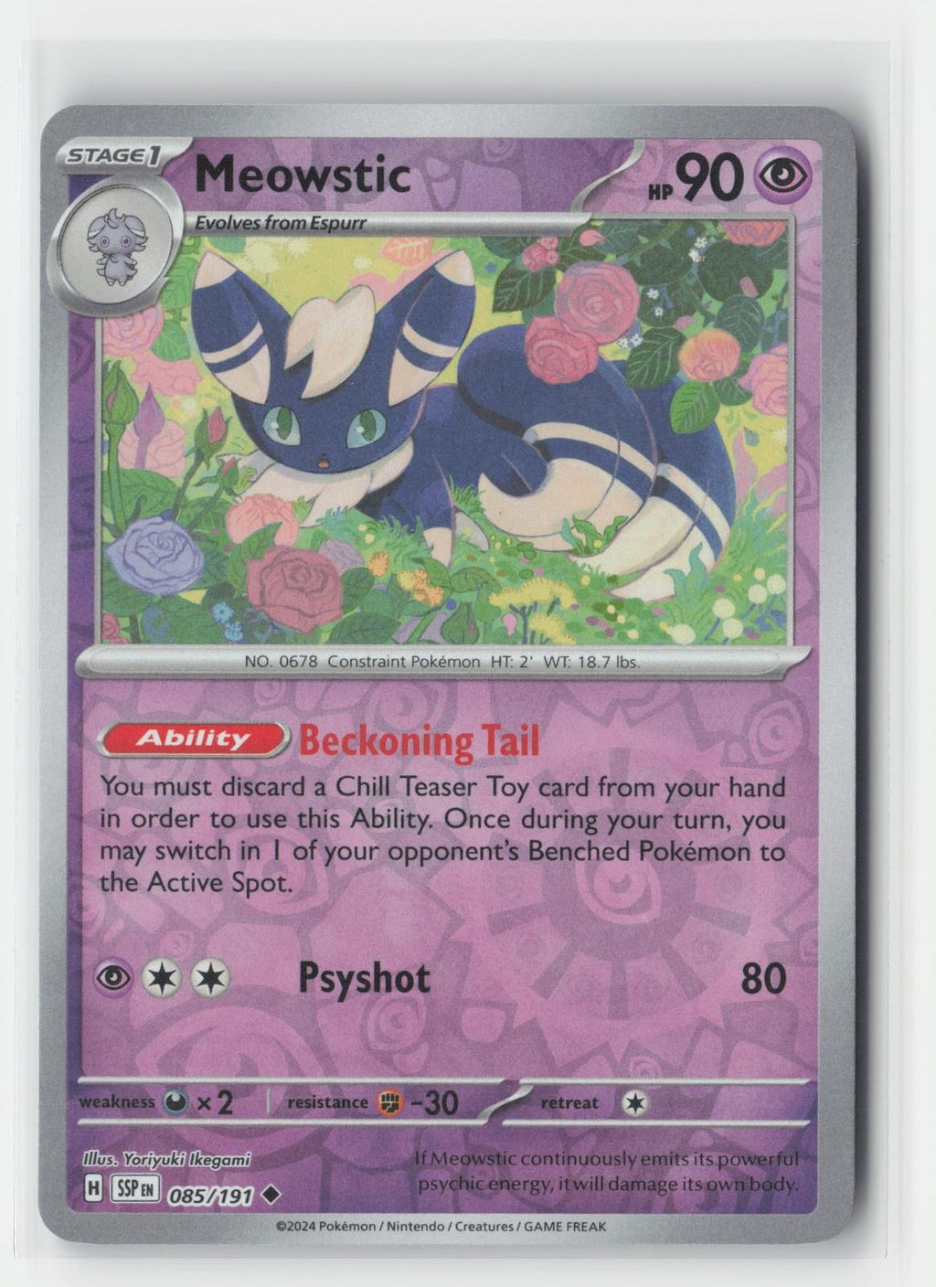Meowstic Reverse Holo Surging Sparks 085/191 UC Pokemon NM
