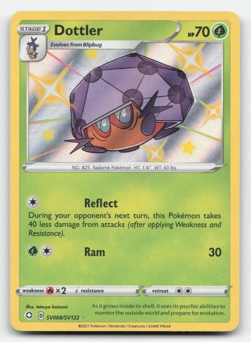 Dottler Shining Fates Shiny Vault SV008/SV122 Shiny Rare Pokemon NM