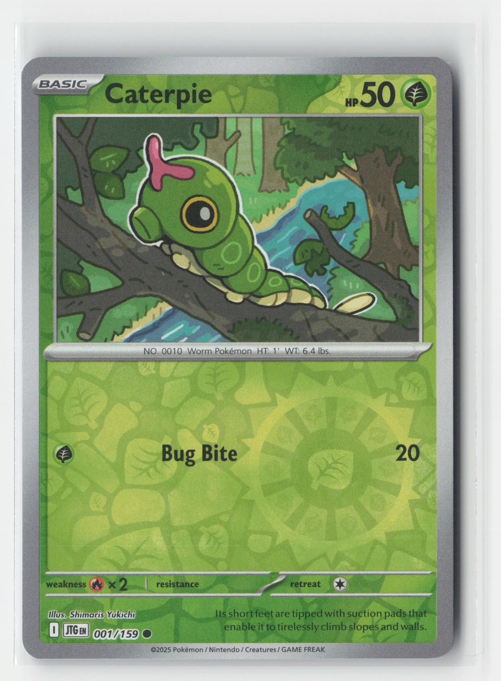Caterpie Reverse Holo Journey Together 001/159 C Pokemon NM