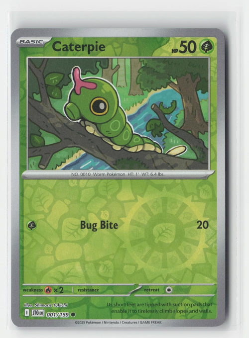 Caterpie Reverse Holo Journey Together 001/159 C Pokemon NM