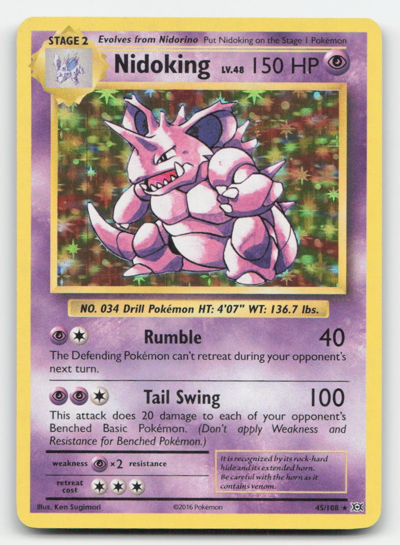 Nidoking Holo Evolutions 45/108 R Pokemon LP