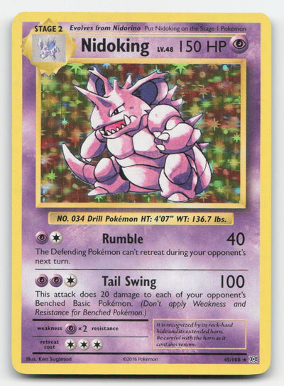 Nidoking Holo Evolutions 45/108 R Pokemon LP