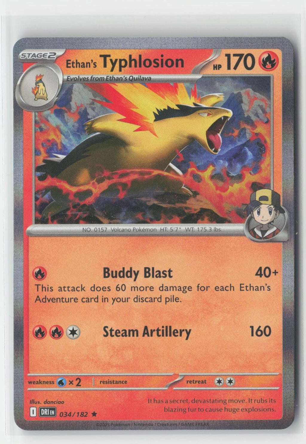 Ethan's Typhlosion Holo Destined Rivals 034/182 R Pokemon NM