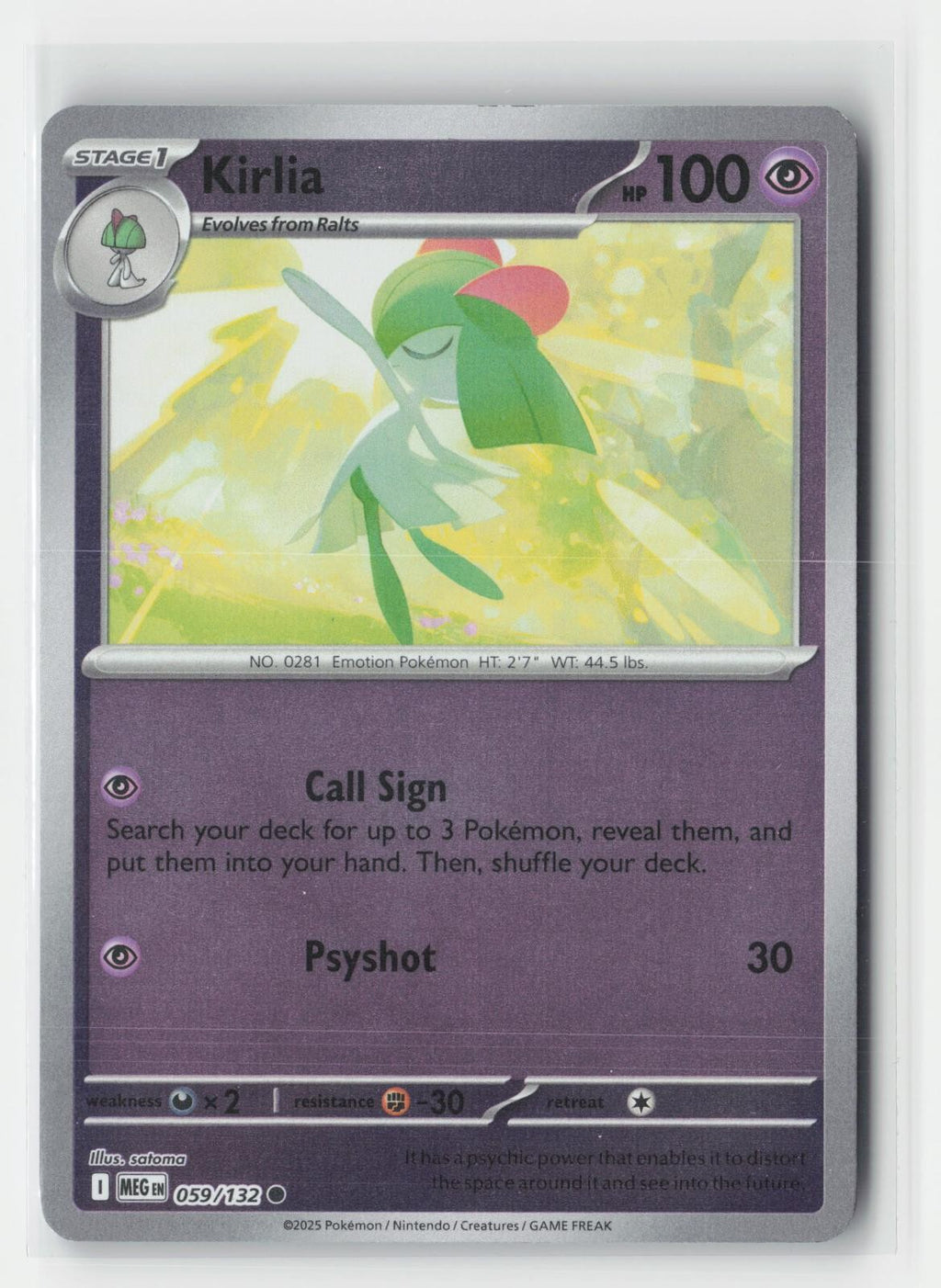 Kirlia Reverse Holo Mega Evolution 059/132 C Pokemon NM