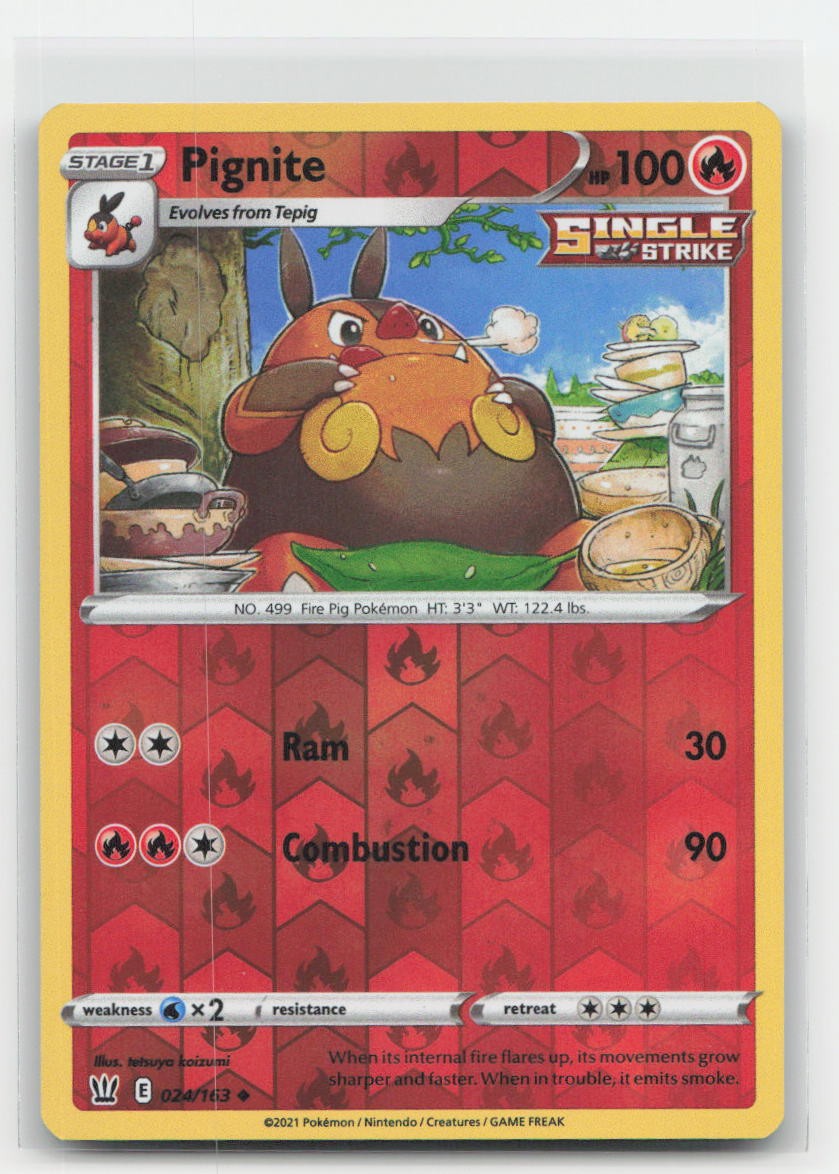 Pignite Reverse Holo Battle Styles 024/163 UC Pokemon LP