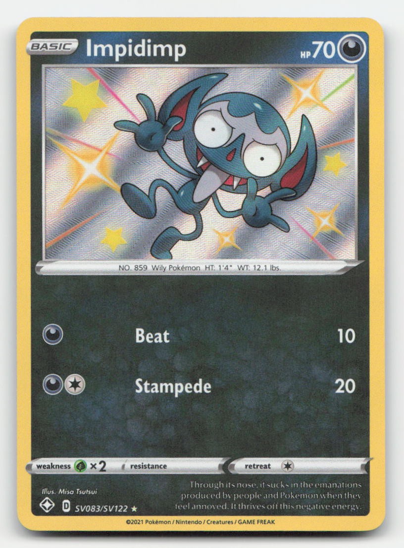 Impidimp Shining Fates Shiny Vault SV083/SV122 Shiny Rare Pokemon NM
