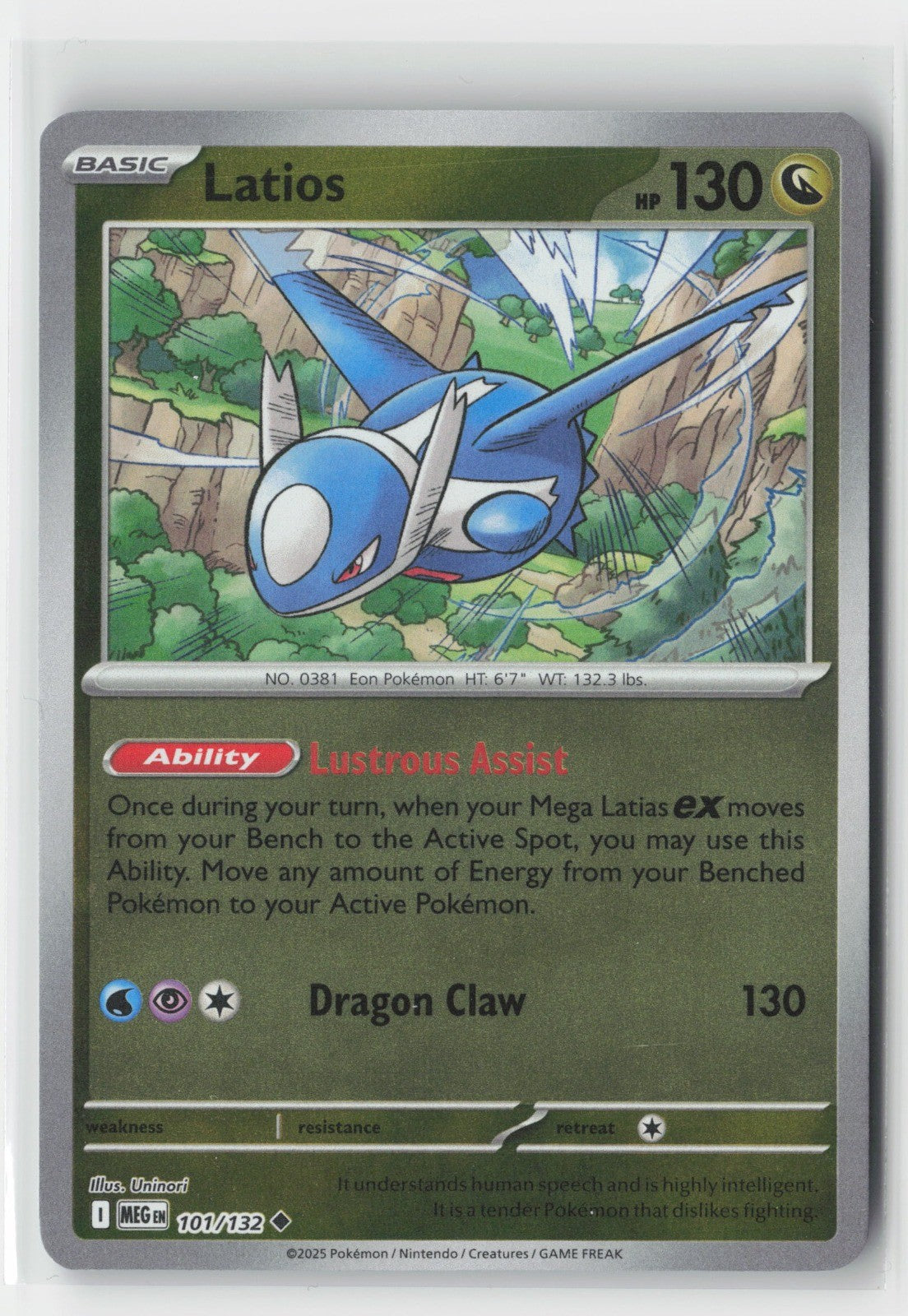 Latios Reverse Holo ME01: Mega Evolution MEG 101/132 Pokemon TCG