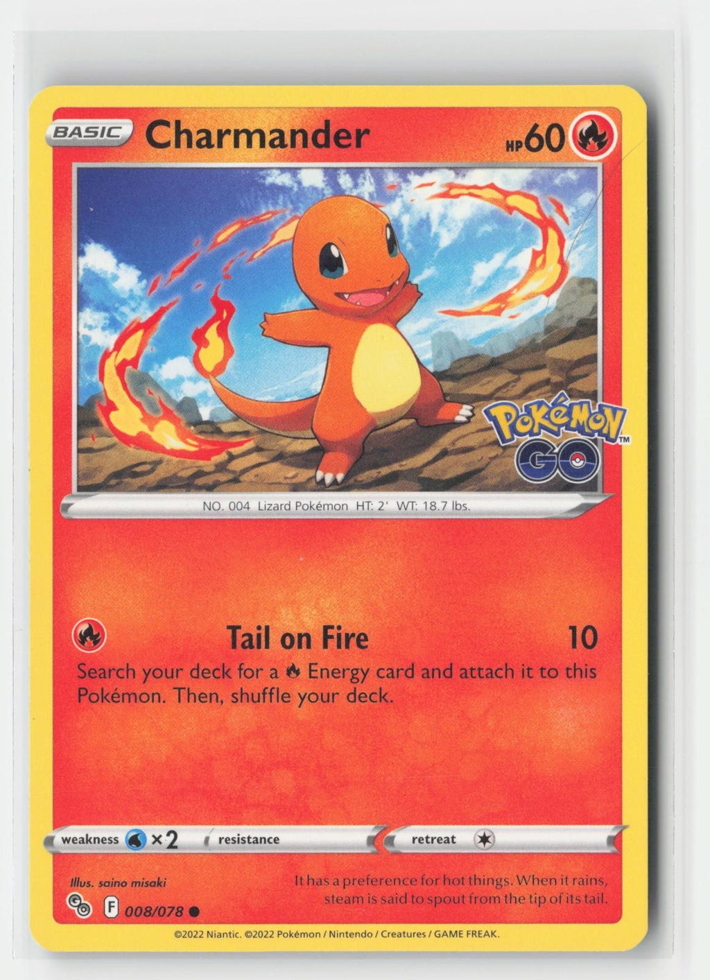 Charmander Pokemon GO 008/078 C Pokemon NM