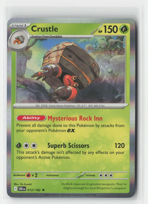 Crustle Holo Destined Rivals 012/182 R Pokemon NM
