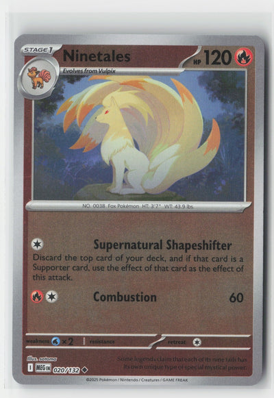 Ninetales Reverse Holo ME01: Mega Evolution MEG 020/132 Pokemon TCG