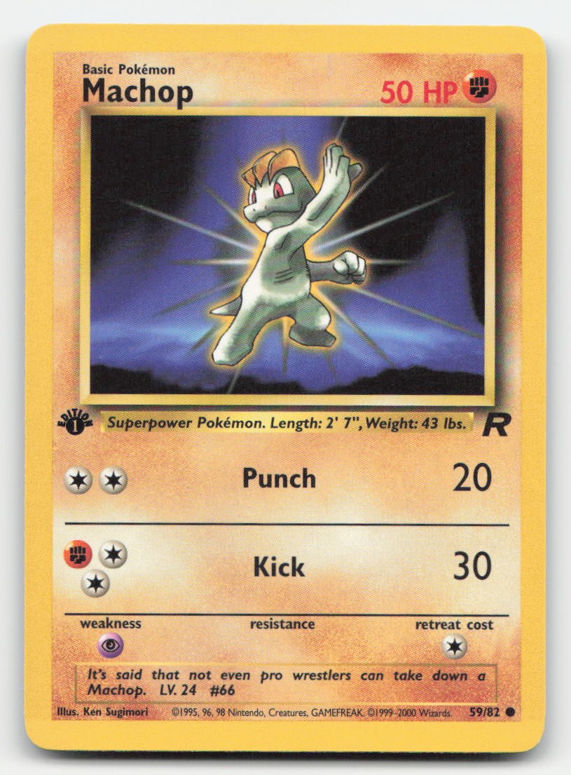 Machop 1st Edition Team Rocket 59/82 C Pokemon LP